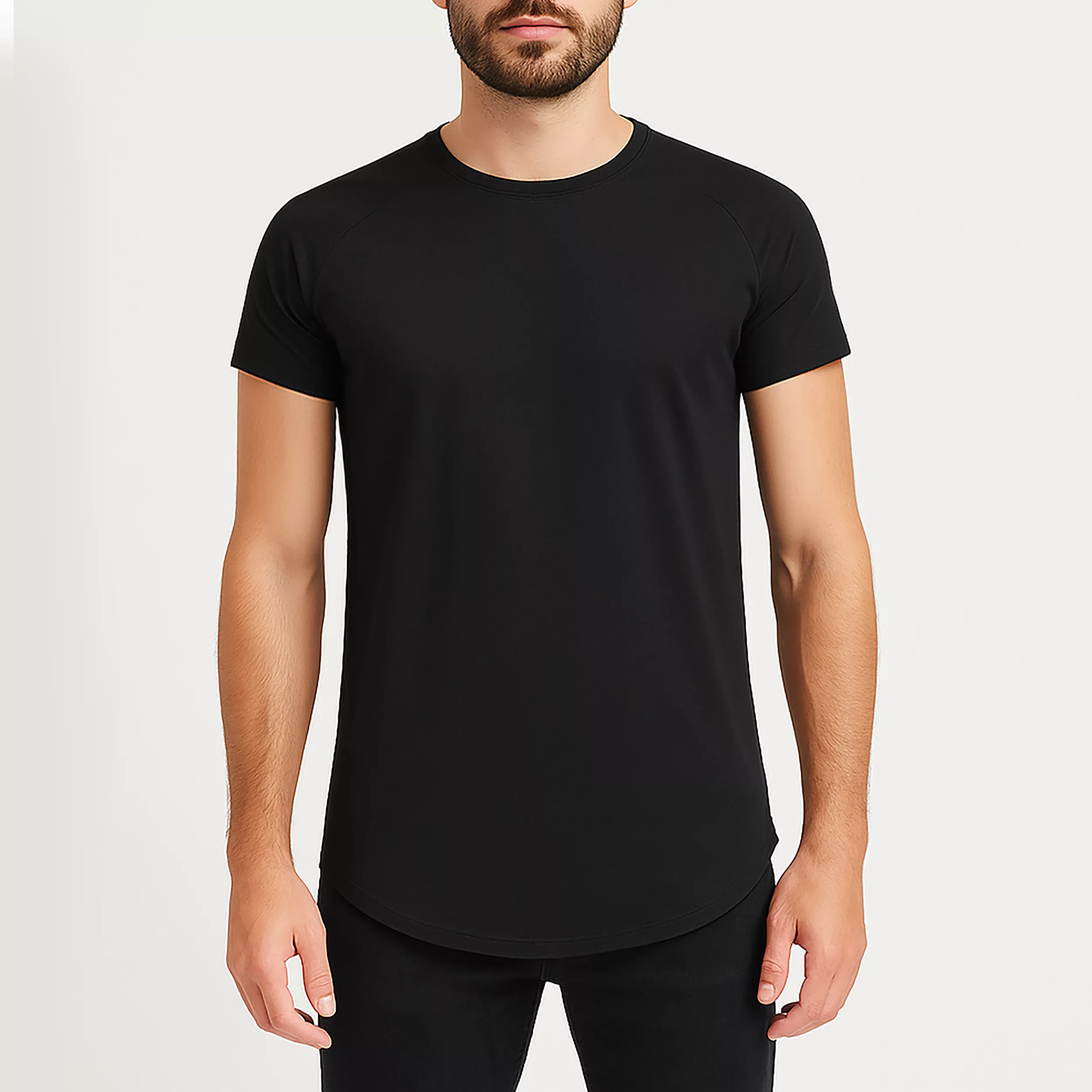 تی شرت لانگ  آستین کوتاه مردانه نوزده نودیک مدل TS1964 B