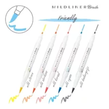 ماژیک علامت گذار زبرا مدل قلمویی MILDLINER Dual Ended Brush بسته 5 عددی