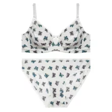 ست شورت و سوتین زنانه ژوبین مدل ژینوس طرح پروانه کد 2031jo