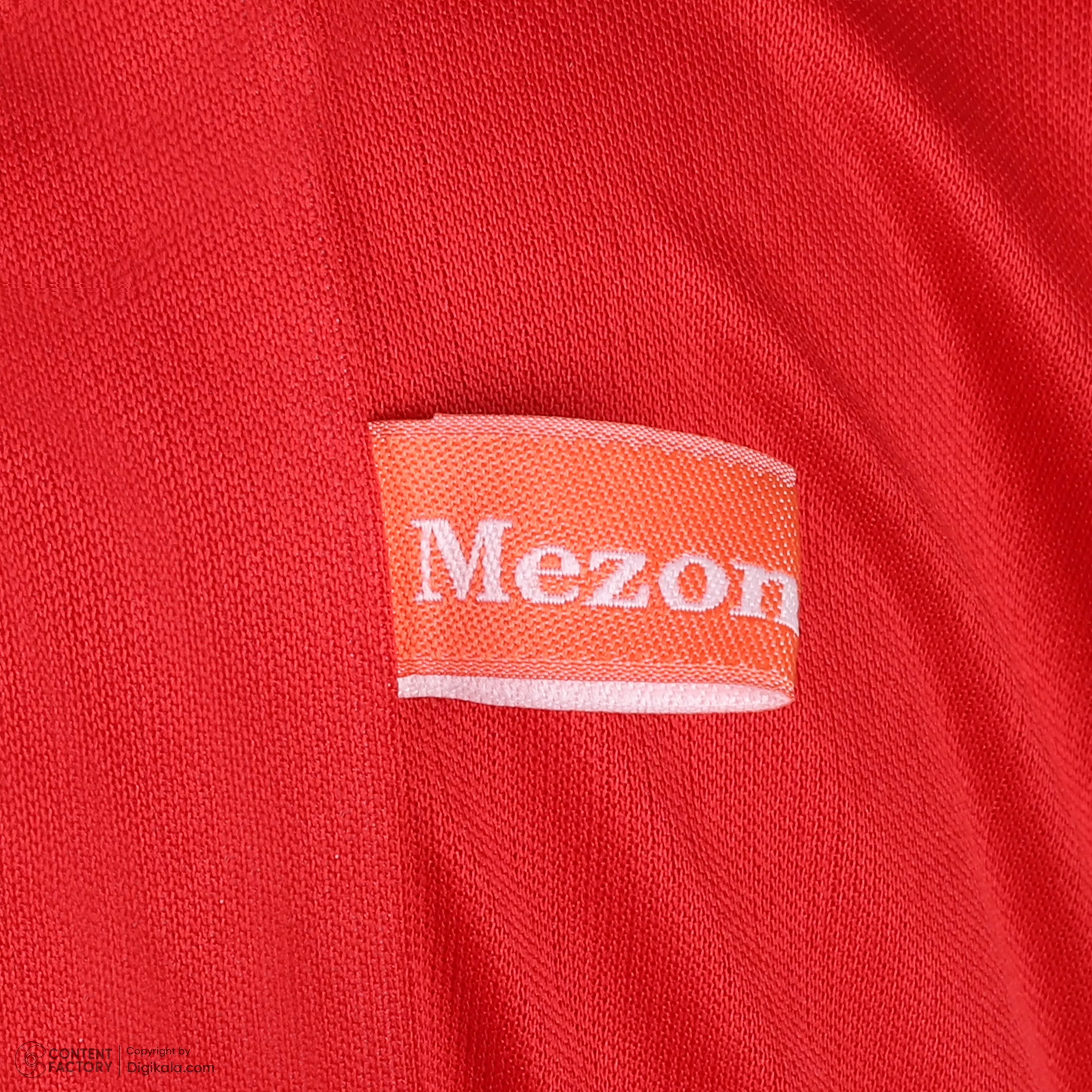 پیراهن یقه گرد زنانه مزون مدل دنباله دار رنگ قرمز