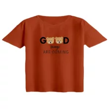 کراپ تی‌شرت آستین کوتاه زنانه مدل گود رنگ آجری تیره