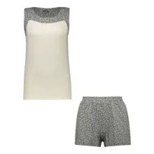 ست تاپ و شلوارک زنانه ناربن مدل 15211121 رنگ کرم