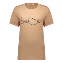 تی شرت آستین کوتاه زنانه مادر مدل Risa رنگ نسکافه‌ای