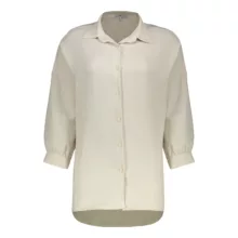 شومیز آستین سه ربع یقه برگردان زنانه نیزل مدل 1247 رنگ کرم