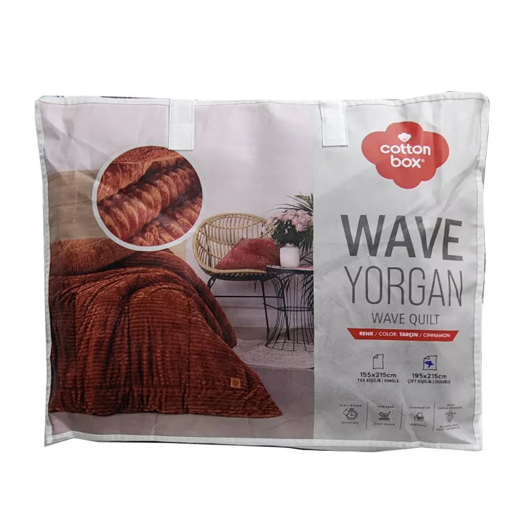 لحاف کاتن باکس مدل Wave Tarcin T.K تکنفره سایز 215*155 سانتی متر