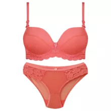 ست شورت و سوتین زنانه لنا ژنکن مدل پوش آپ فنردار کاپ اسفنجی بند متحرک کد 5239 رنگ گلبهی