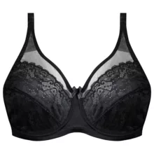 ست شورت و سوتین زنانه شاندرمن مدل فنردار گیپور گلدار کد 5080-2464-04 رنگ مشکی