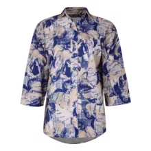 شومیز آستین سه ربع یقه برگردان زنانه لوینت  مدل ماتیسا رنگ آبی