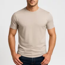 تی شرت آستین کوتاه مردانه رانژ مدل ساده 23RA05 – 413 رنگ کرم