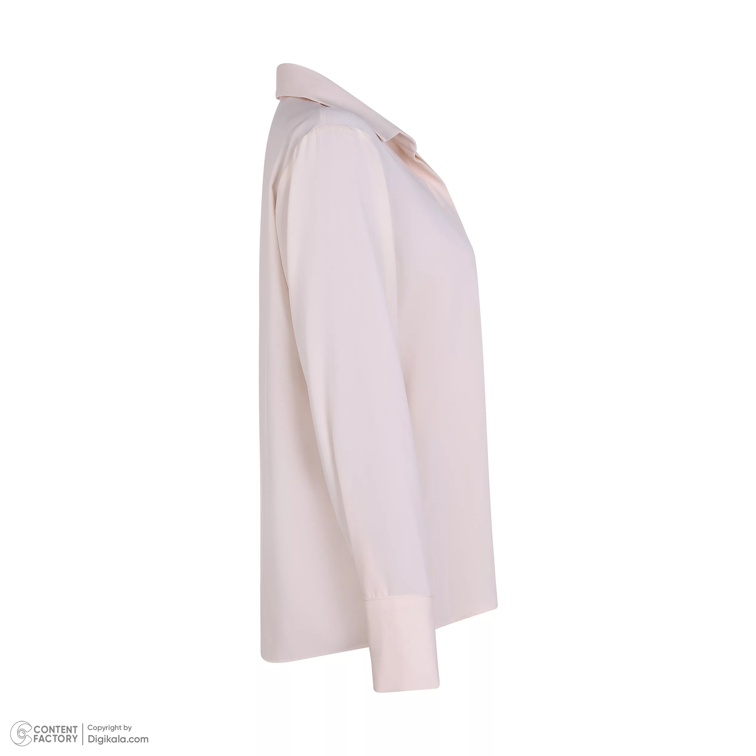شومیز آستین بلند یقه برگردان زنانه نیزل مدل 1243 رنگ کرم