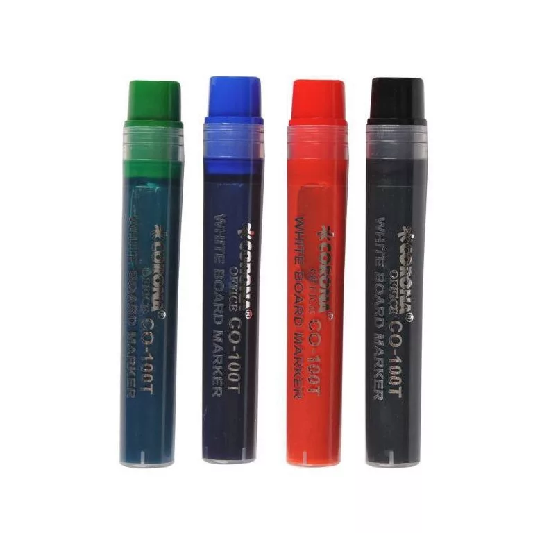 ماژیک وایت برد کرونا مدل Refillable کد CO-1090 بسته 12 عددی به همراه جوهر یدک