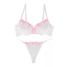 ست شورت و سوتین توری زنانه برتا کد 2020PS رنگ سفید