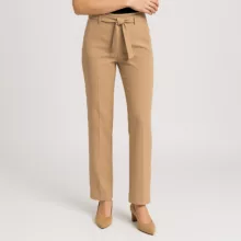 شلوار زنانه هاوین مدل 326 مازراتی راسته کمرکش رنگ کرم