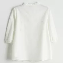 شومیز آستین سه ربع یقه هفت زنانه ال سی وایکیکی مدل Embriodo12 رنگ شیری