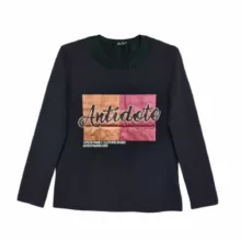 بلوز آستین بلند یقه گرد زنانه مدل اسپرت کد ۱