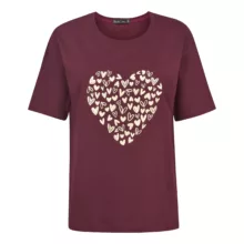 تی شرت آستین کوتاه زنانه باینت مدل 2261792 رنگ زرشکی