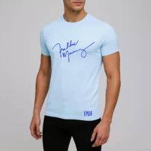 تی شرت آستین کوتاه مردانه رانژ مدل امضا 003-23RA06 رنگ آبی