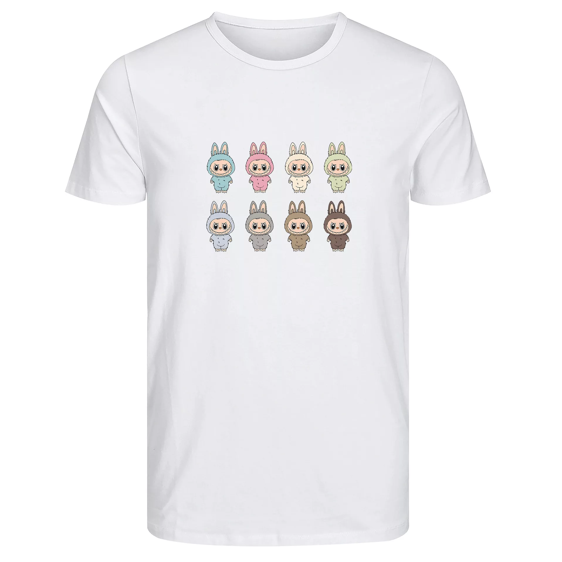 تی‌شرت آستین کوتاه زنانه طرح لبوبو رنگ سفید