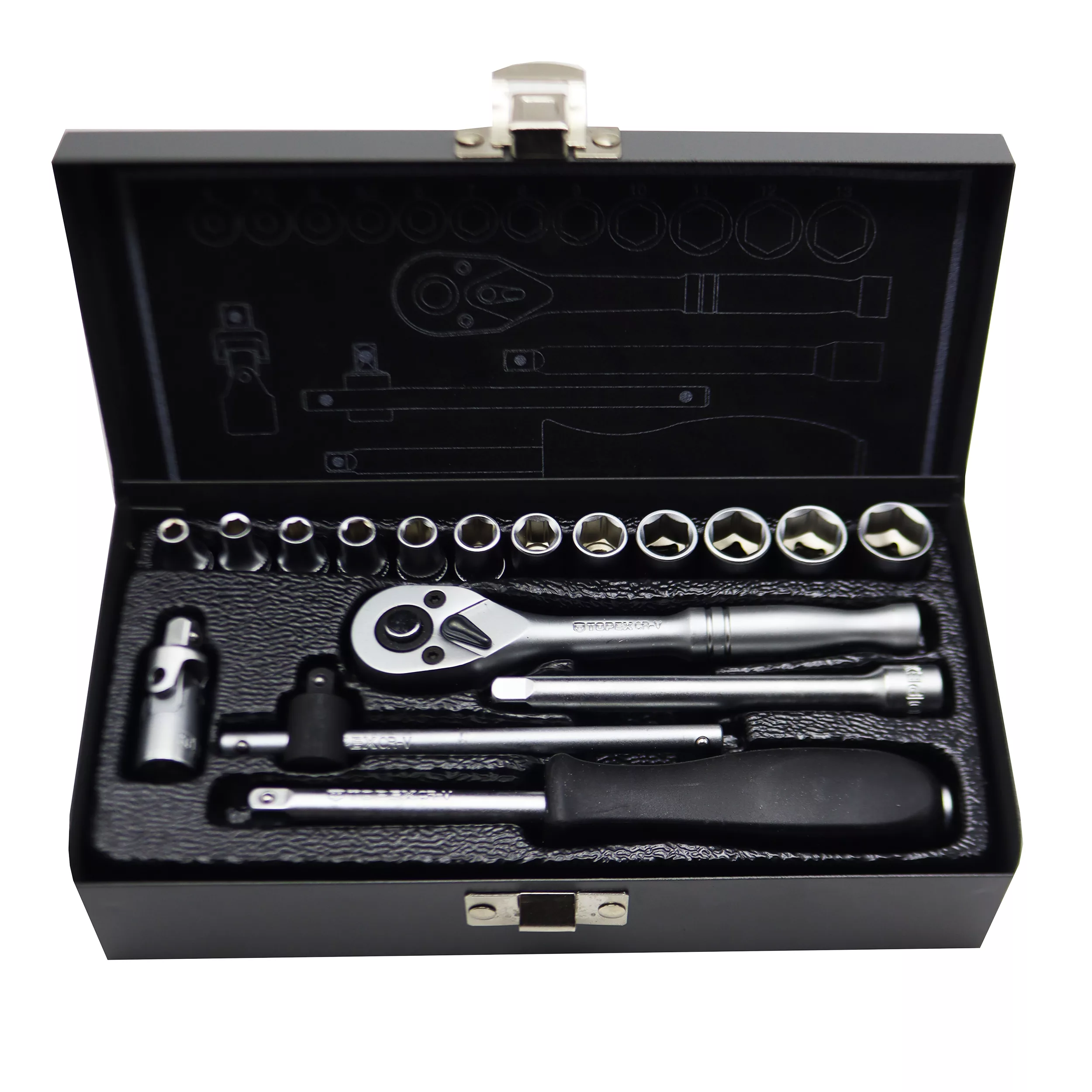 آچار بکس تاپکس مدل YP-1/4INCH -017 مجموعه 17 عددی