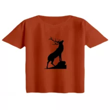 کراپ تی‌شرت آستین کوتاه زنانه مدل گوزن کد۵