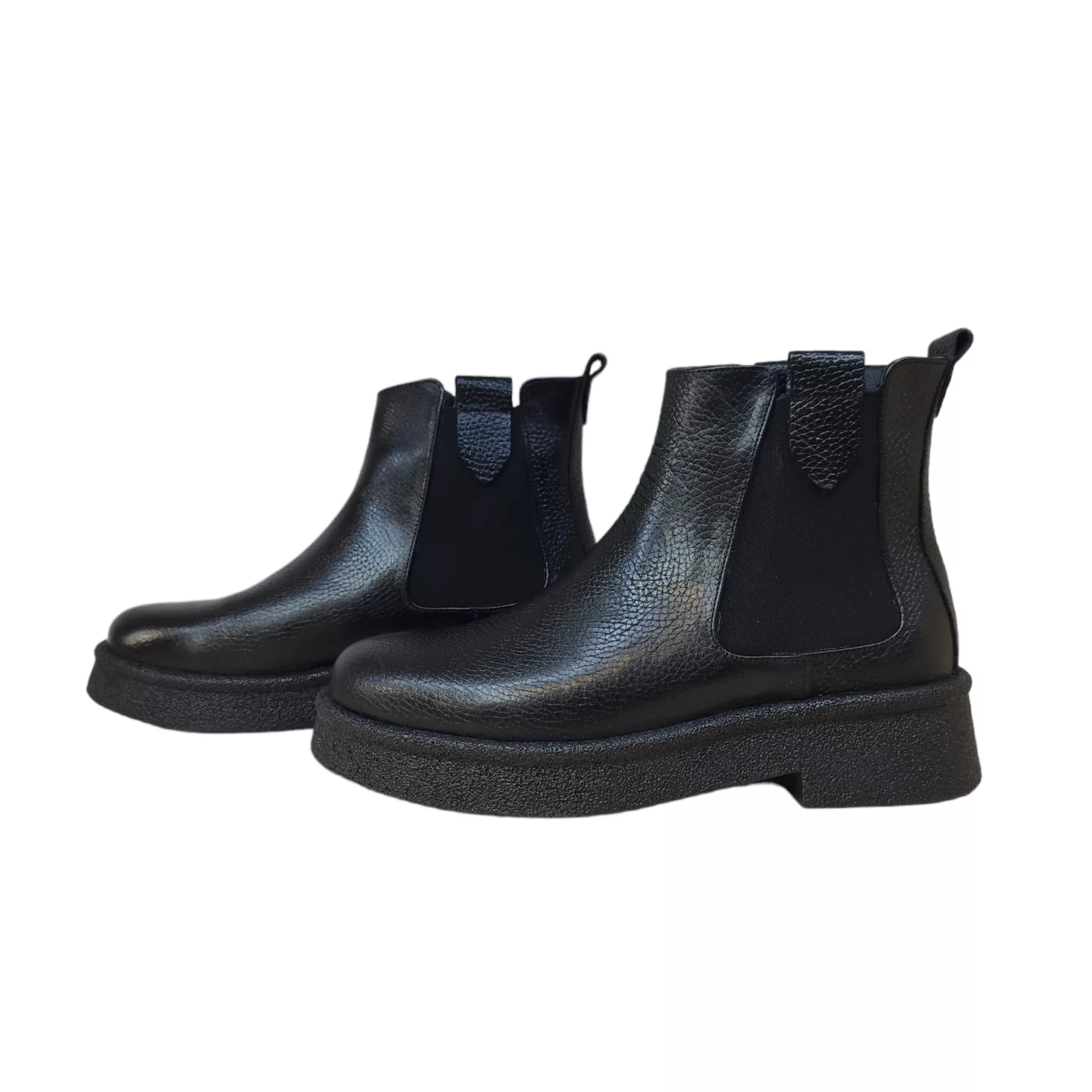 نیم بوت زنانه مدل چرم طبیعی کد ZNM 11 رنگ مشکی