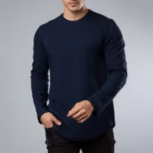 تیشرت آستین بلند مردانه باینت مدل 440-2 رنگ سرمه ای