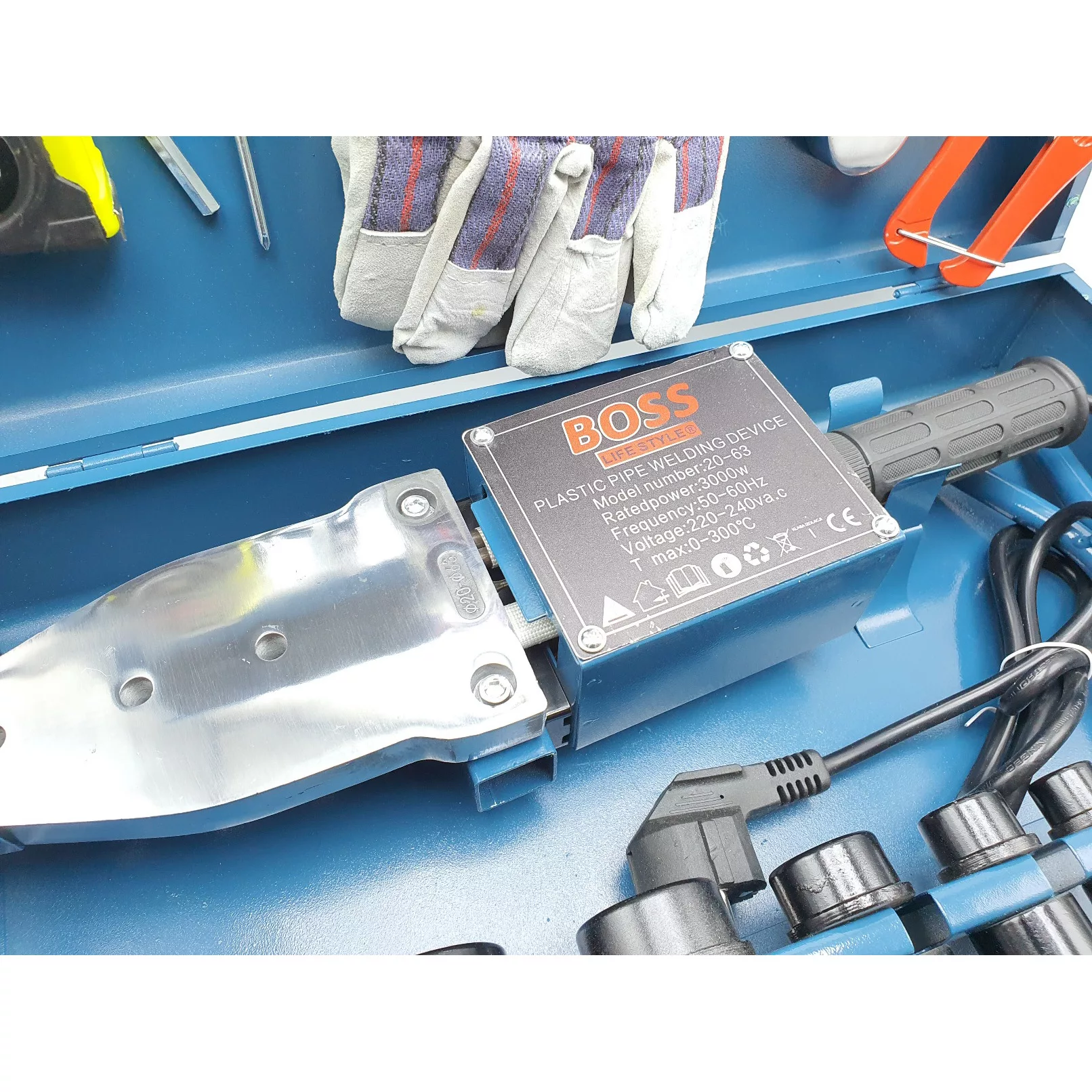 دستگاه اتو لوله پلیمری باس مدل 3000W مجموعه 15 عددی