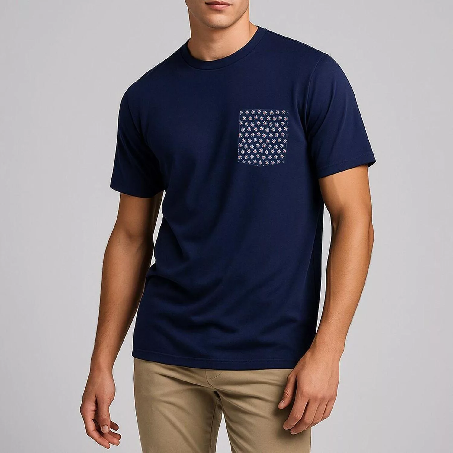 تی شرت آستین کوتاه مردانه رانژ مدل   جیب دار کد 22RA02D05M-2451-01