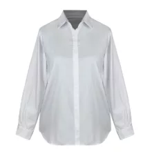 شومیز آستین بلند زنانه مدل بیسیک نخ پنبه کد AK1200 رنگ سفید