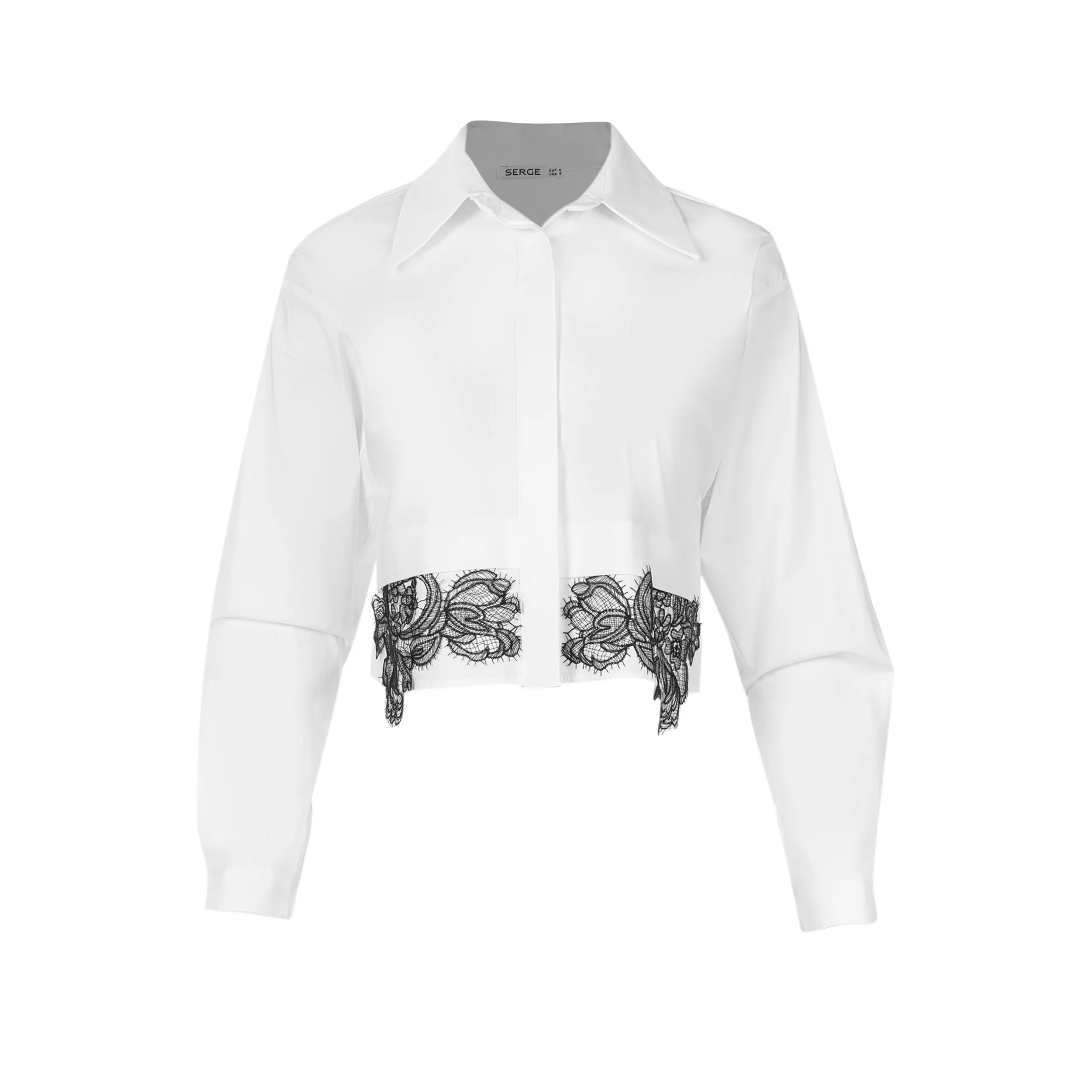 شومیز آستین بلند یقه انگلیسی زنانه سرژه مدل 207371 رنگ سفید