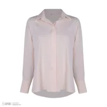 شومیز آستین بلند یقه برگردان زنانه نیزل مدل 1243 رنگ کرم