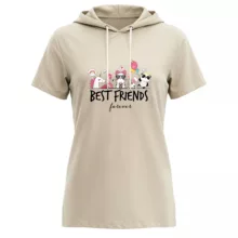 تی شرت کلاه دار زنانه مدل 14040225 رنگ کرم