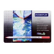 مداد آبرنگی 12 رنگ استدلر مدل Karat Aquarell