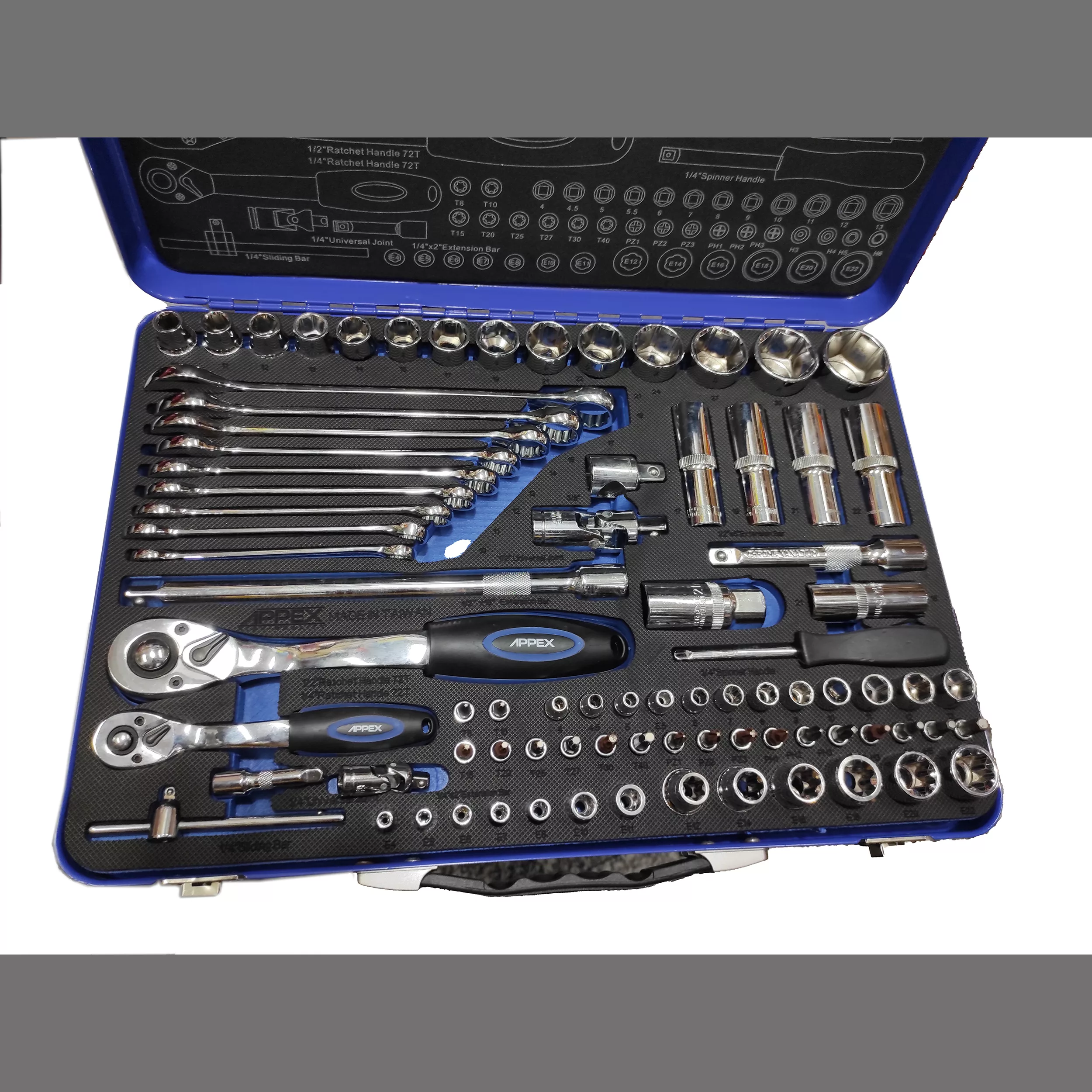 آچار بکس اپکس کد SMT-apx158282pcs مجموعه 82 عددی
