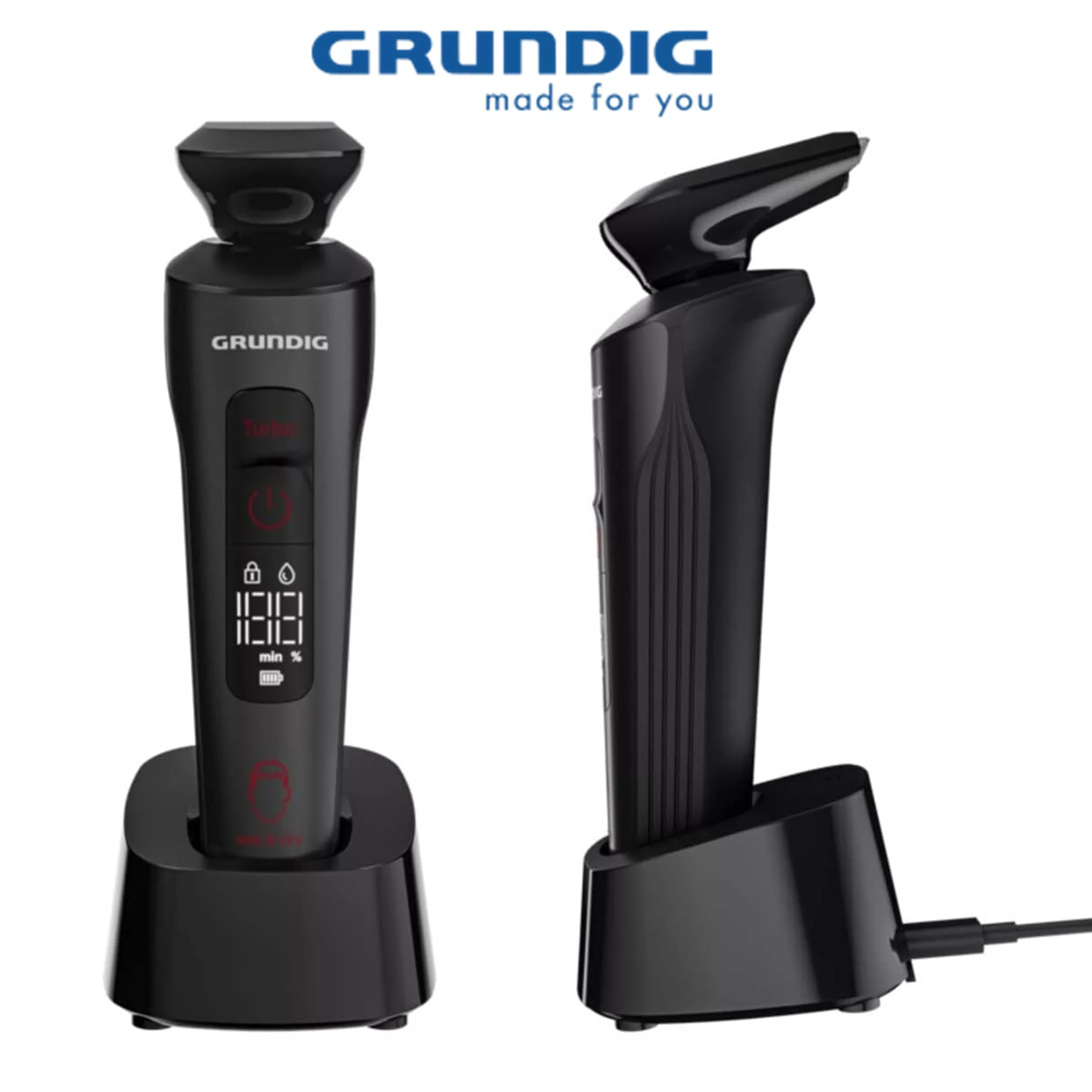 ماشین اصلاح موی صورت شارژی گروندیگ مدل MS 9130 به همراه مو زن گوش و بینی گروندیگ مدل MT 3810