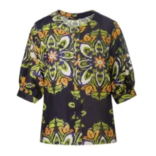 شومیز آستین سه ربع یقه گرد زنانه مدل SB-SS-307348 رنگ مشکی