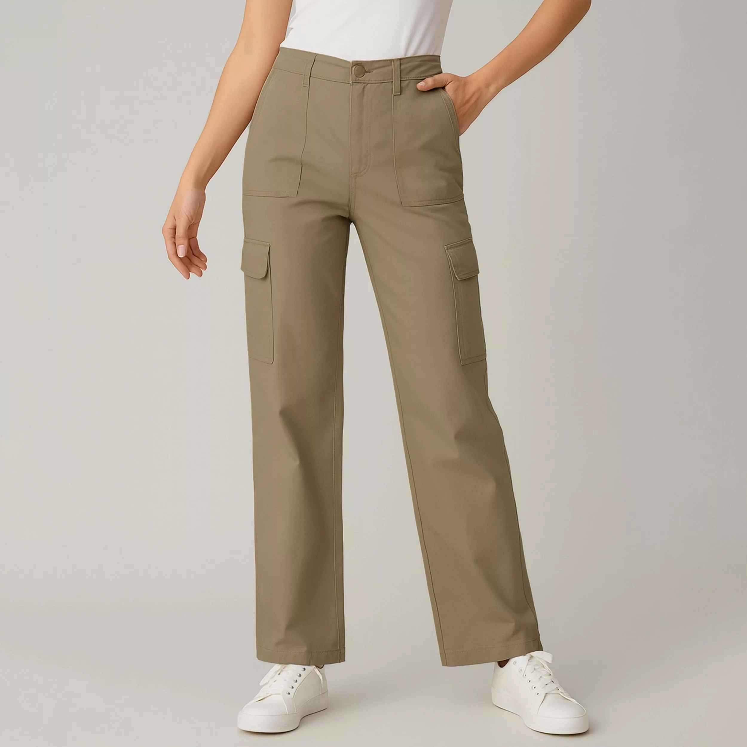 شلوار زنانه ال سی وایکیکی مدل کارگو سوپرپنبه