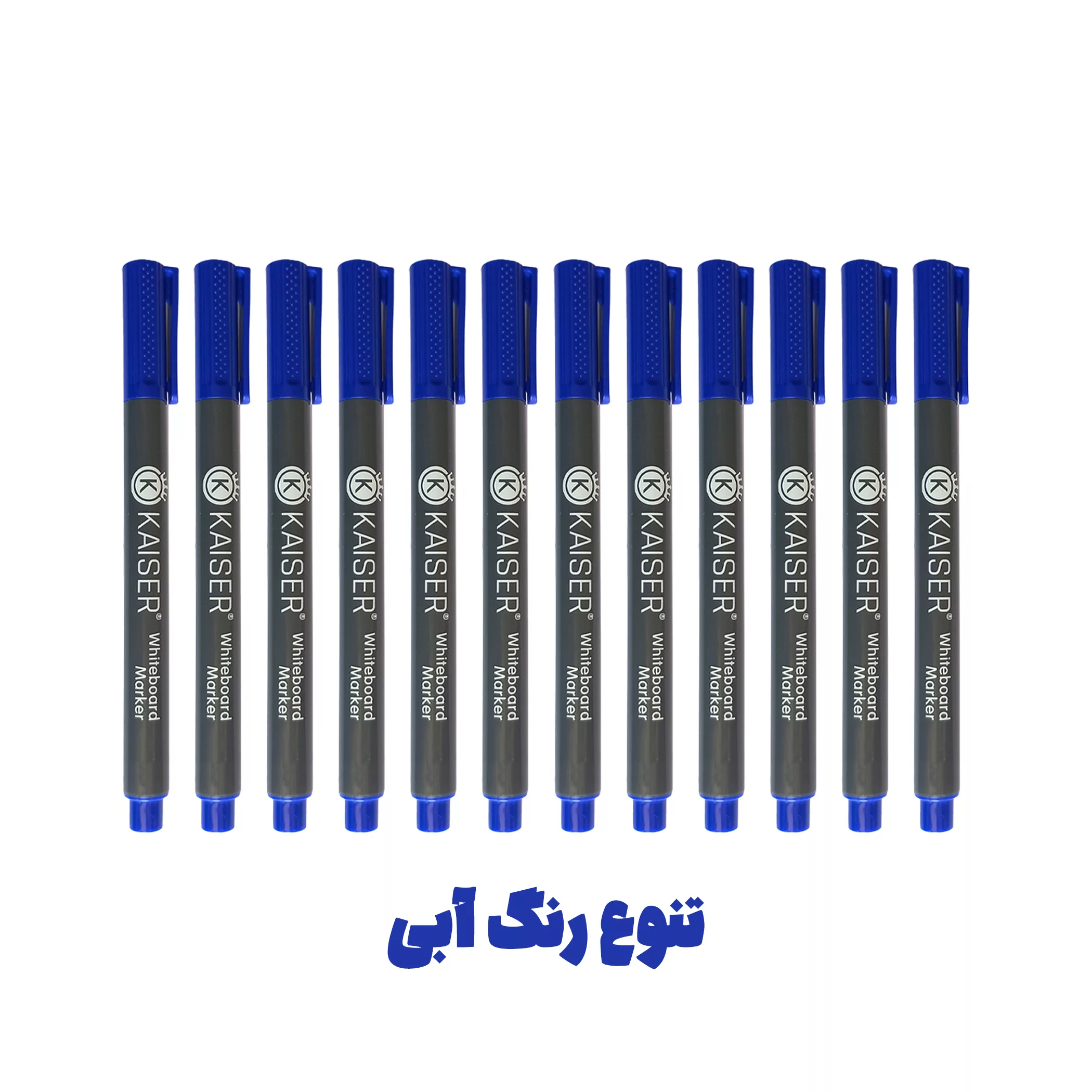 ماژیک وایت برد کایزر مدل قلمی طرح بدنه باریک به همراه تخته پاک کن بسته 14 عددی