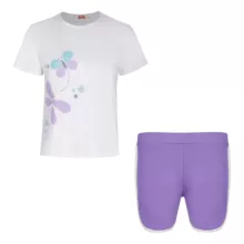 ست تی شرت و شلوارک زنانه مادر مدل تینا رنگ یاسی