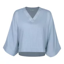 بلوز آستین سه ربع یقه هفت زنانه آر اِن اِس مدل 112723925400 رنگ فیروزه‌ای