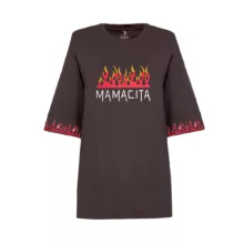 تی شرت لانگ آستین کوتاه زنانه آراتین مدل شعله آتش کد 01