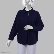 شومیز آستین بلند یقه برگردان زنانه دیجی استایل اسنشیال مدل cbK-44 رنگ سرمه ای