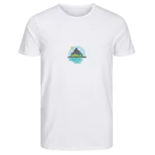 تی‌شرت آستین کوتاه زنانه مدل خورشید کوهستان رنگ سفید