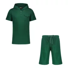 ست تی شرت کلاهدار و شلوارک مردانه مادر مدل Taco رنگ سبز