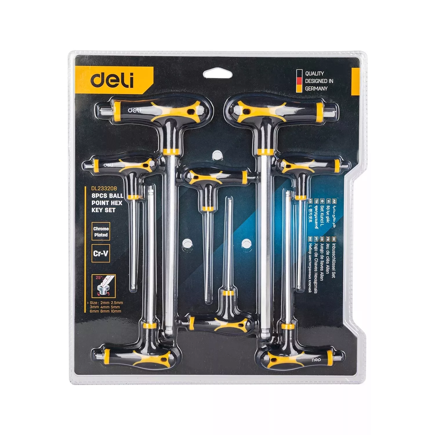 آچار آلن دلی مدل DL233208 بسته 8 عددی