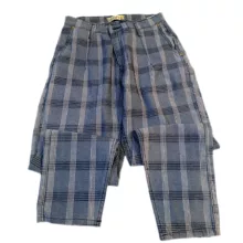 شلوار زنانه مدل کتان چهارخونه مام استایل