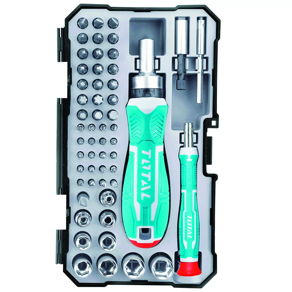 پیچ گوشتی و سری پیچ گوشتی و بکس توتال مدل TACSD30556 مجموعه 55 عددی