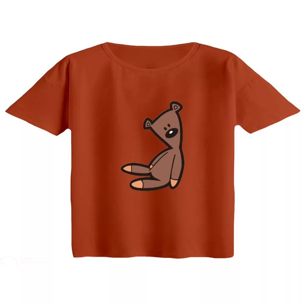 کراپ تی‌شرت آستین کوتاه زنانه مدل عروسک مستربین