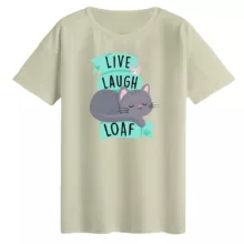 تی‌شرت لانگ آستین کوتاه زنانه مدل سخن گربه رنگ کرم