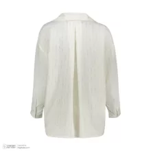 شومیز آستین بلند یقه برگردان زنانه نیزل مدل 1256 رنگ کرم